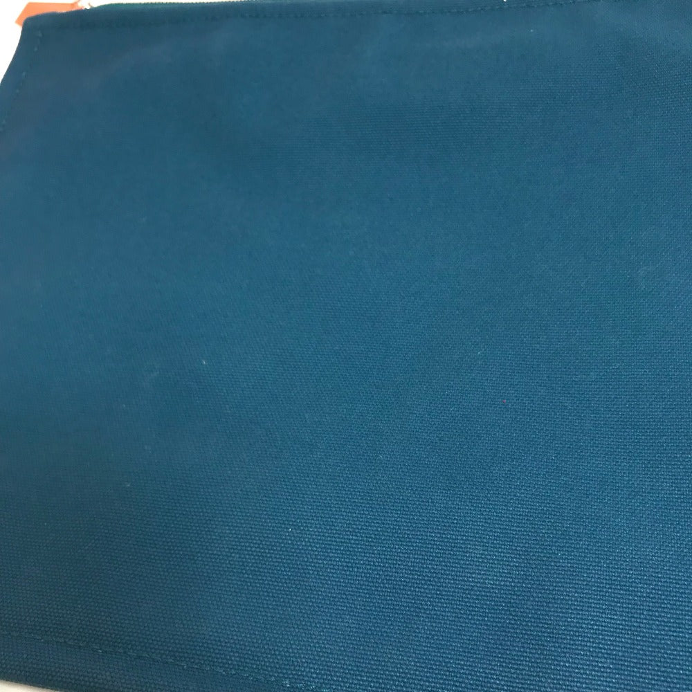 HERMES Pouch canvas Blue type bicycle studs velocipedist unisex(Unisex) Used