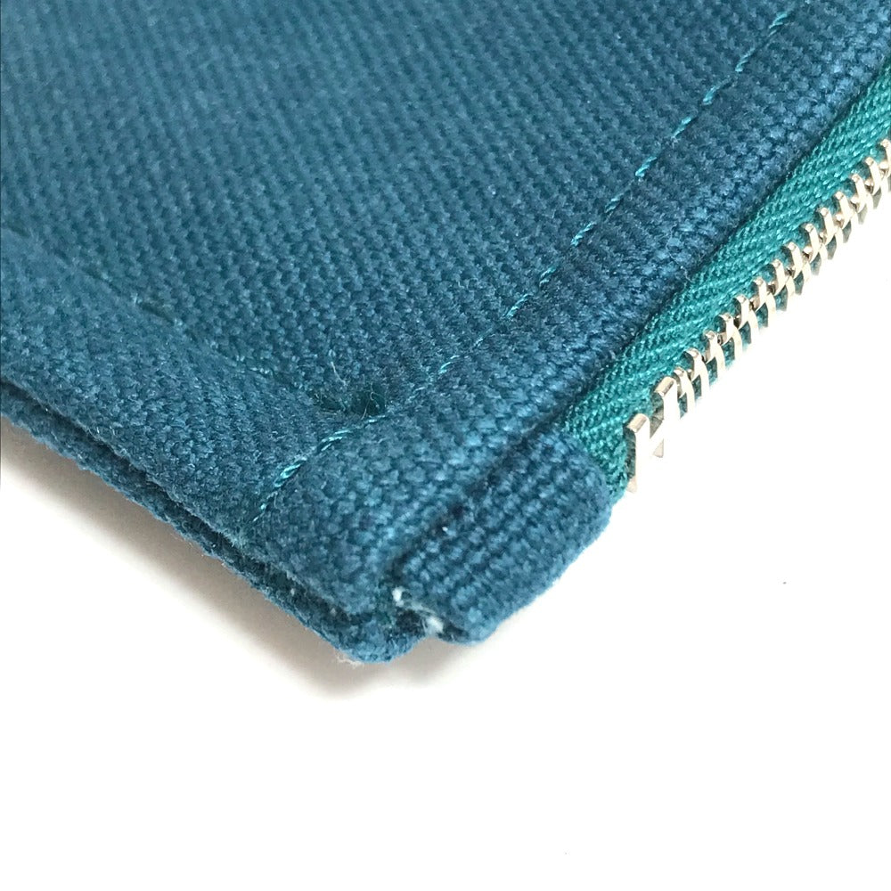HERMES Pouch canvas Blue type bicycle studs velocipedist unisex(Unisex) Used