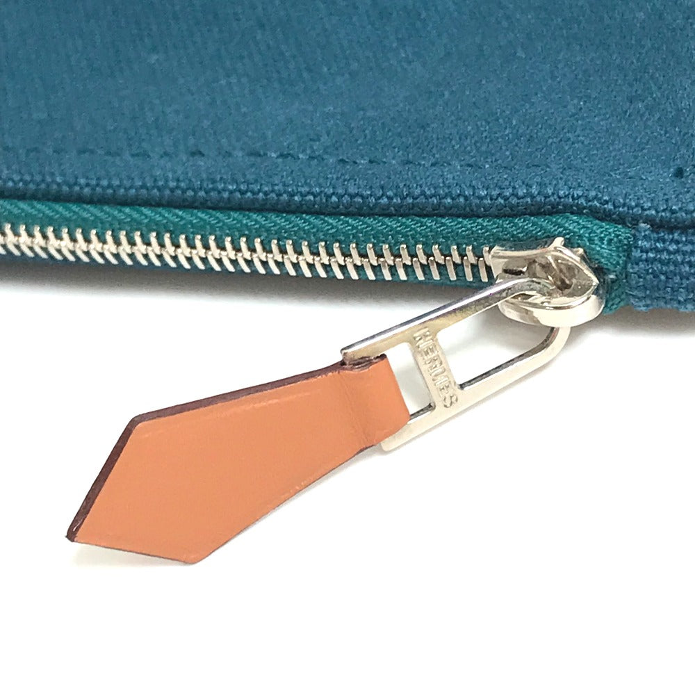 HERMES Pouch canvas Blue type bicycle studs velocipedist unisex(Unisex) Used
