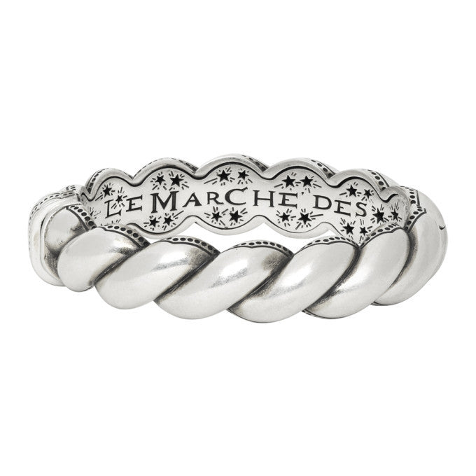 Gucci Metallic Twisted Garden Bracelet in Sterling Silver