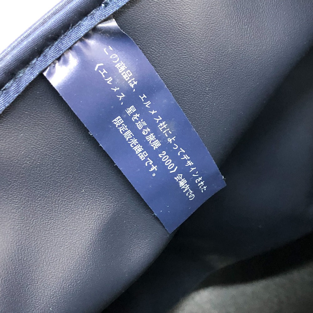 HERMES Backpack canvas blue Star Travel Exhibition 1999 Limited Sherpa Backpack Women Used