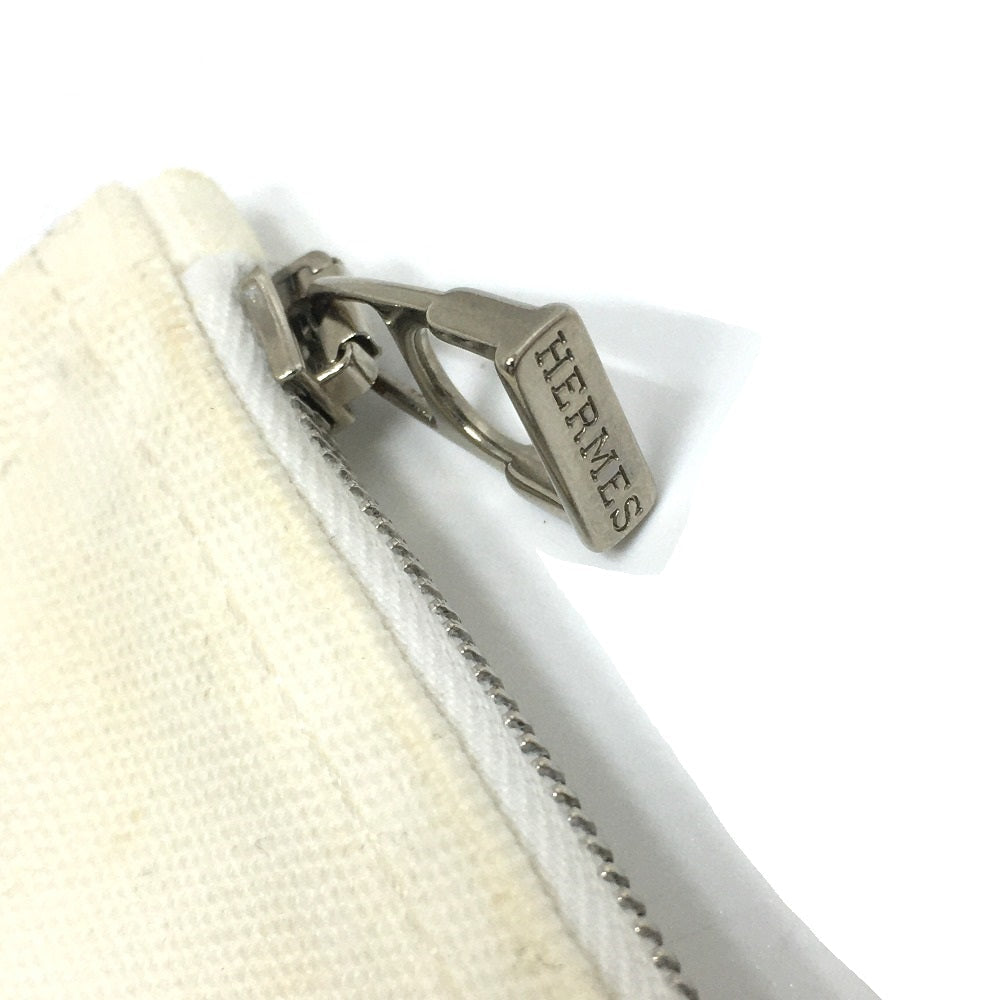 HERMES Pouch cotton off white Horse Adada GM