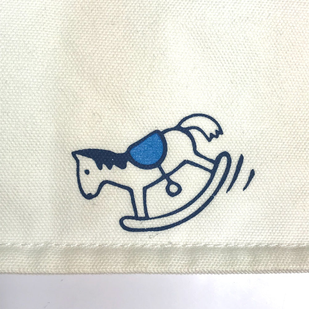 HERMES Pouch cotton off white Horse Adada GM