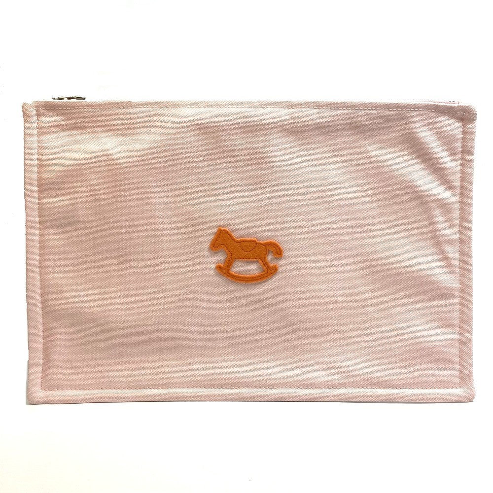 HERMES Pouch cotton pink accessory case Adada Dot GM