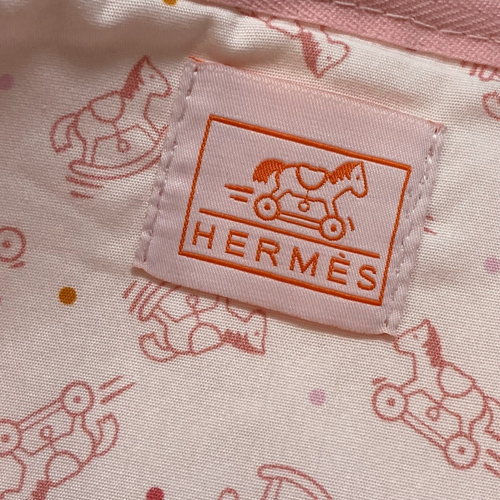 HERMES Pouch cotton pink accessory case Adada Dot GM