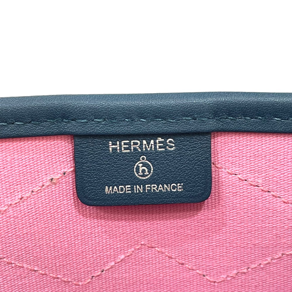 HERMES Tote Bag Leather / canvas Navy x pink Petit Ash dream Catcher Women Used