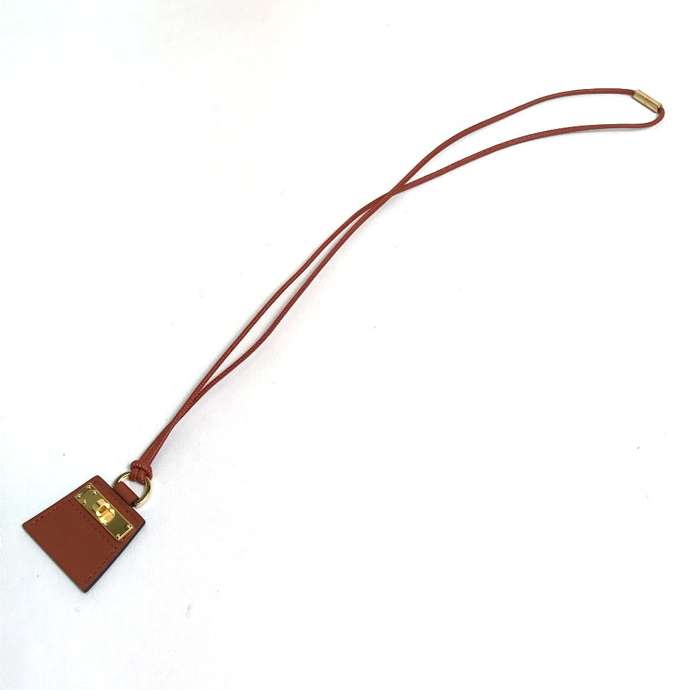 HERMES Necklace leather Brown type Mont Petit Kelly PM Women Used