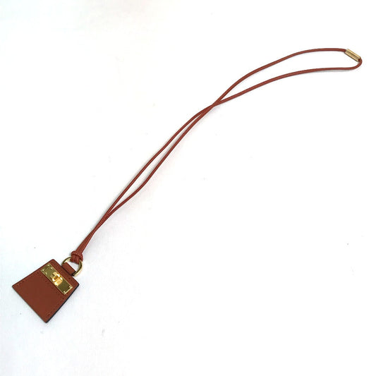 HERMES Necklace leather Brown type Mont Petit Kelly PM Women Used