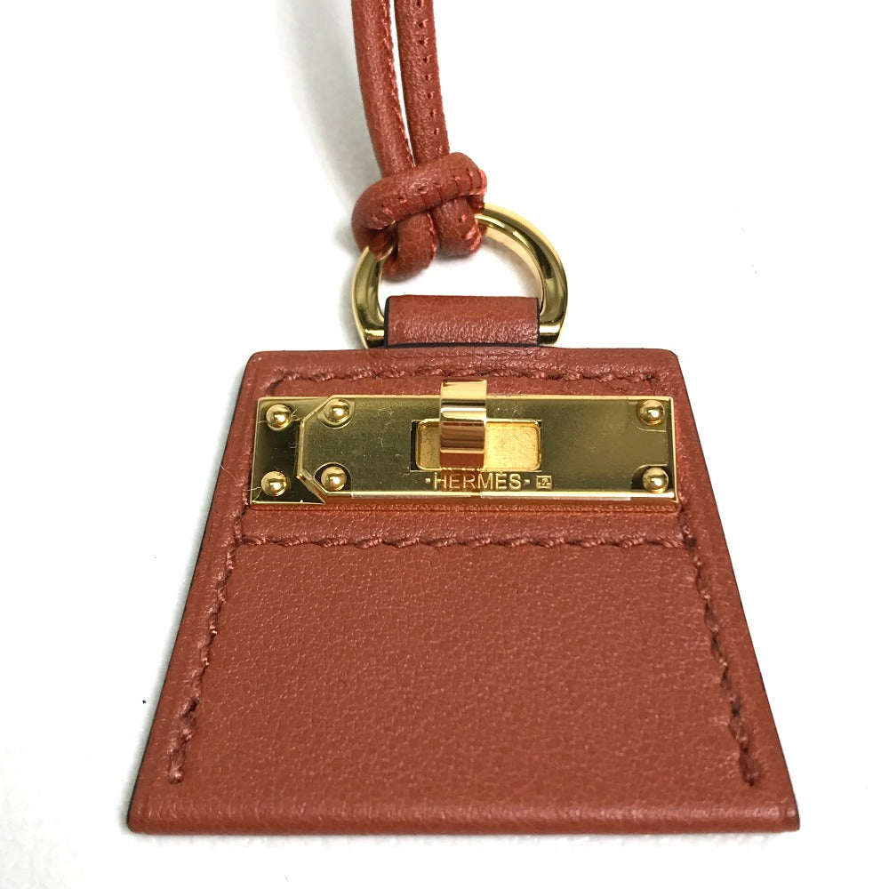 HERMES Necklace leather Brown type Mont Petit Kelly PM Women Used