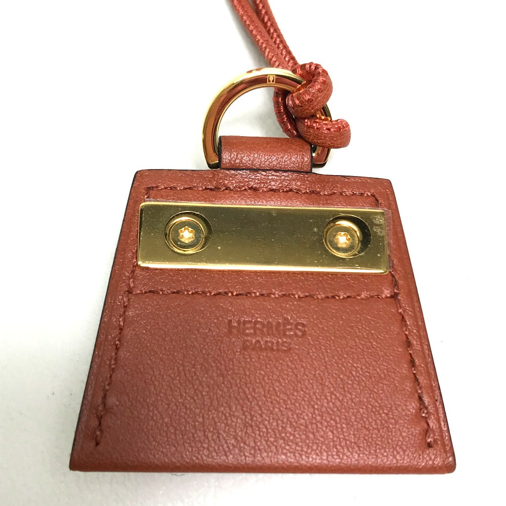 HERMES Necklace leather Brown type Mont Petit Kelly PM Women Used