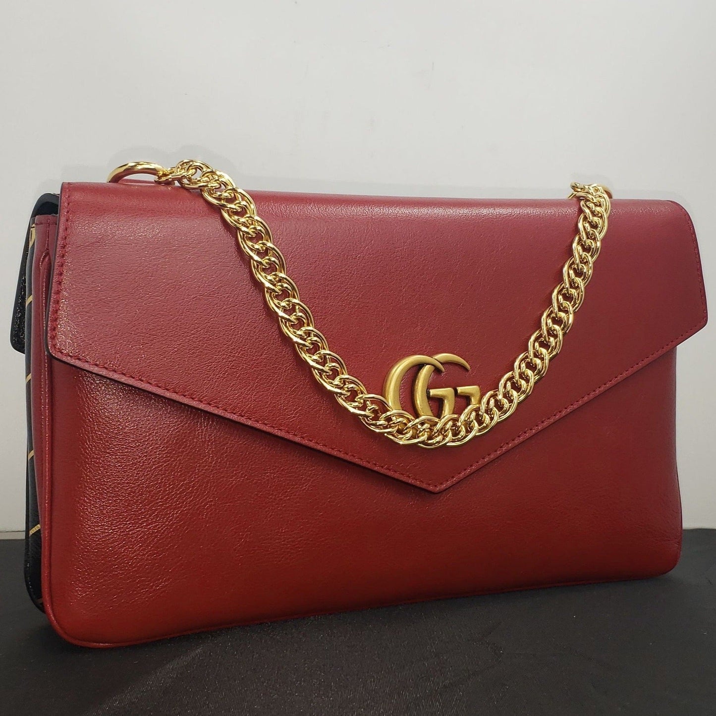 Gucci Thiara Medium Double Envelope Bag Black/Red