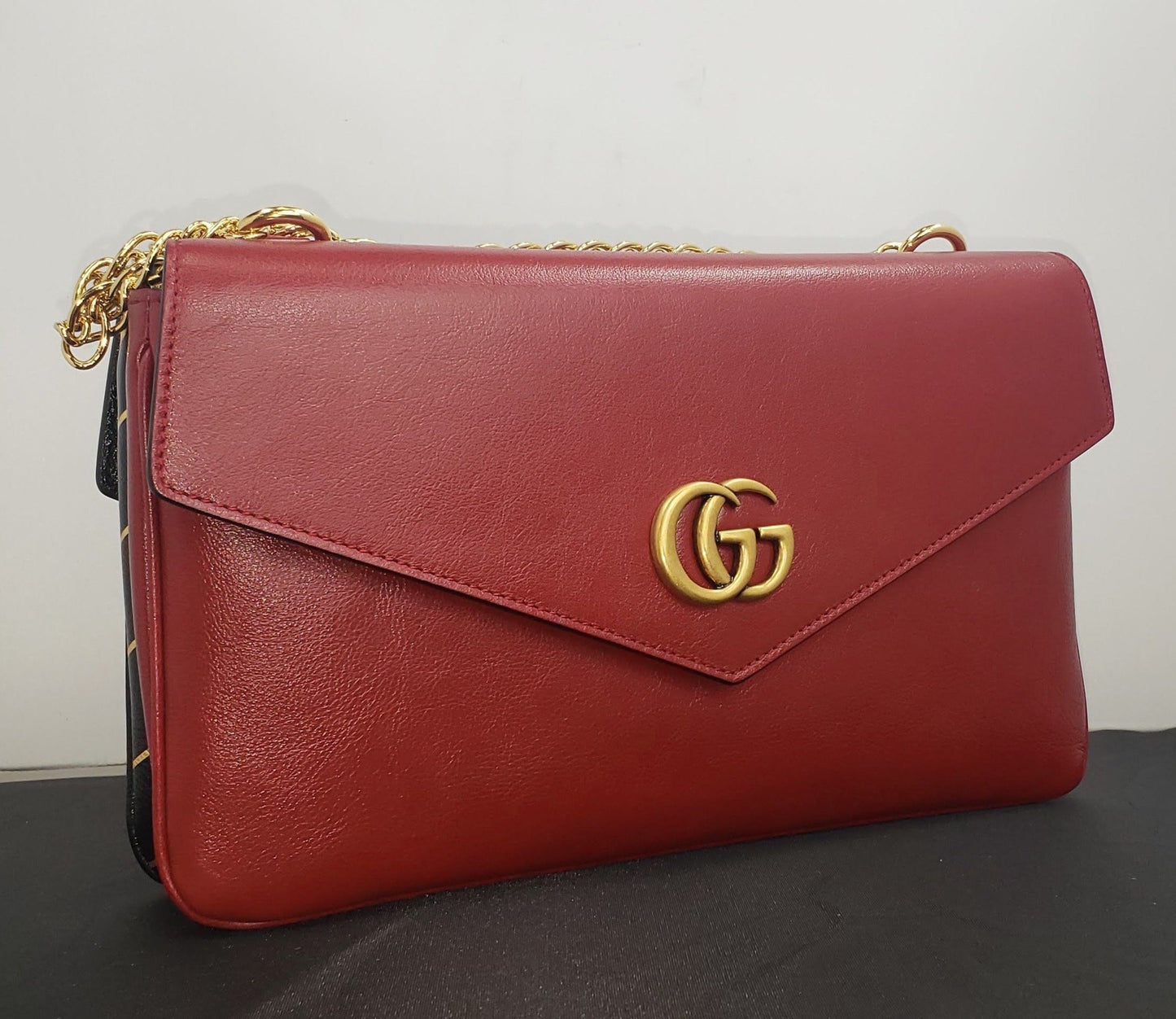 Gucci Thiara Medium Double Envelope Bag Black/Red