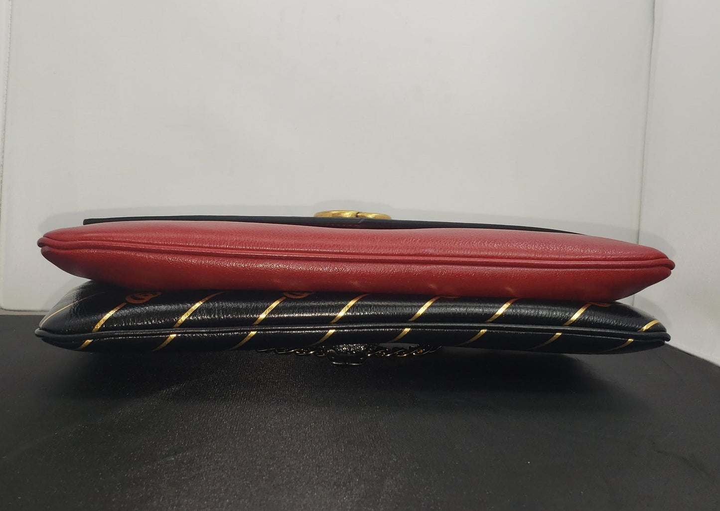 Gucci Thiara Medium Double Envelope Bag Black/Red