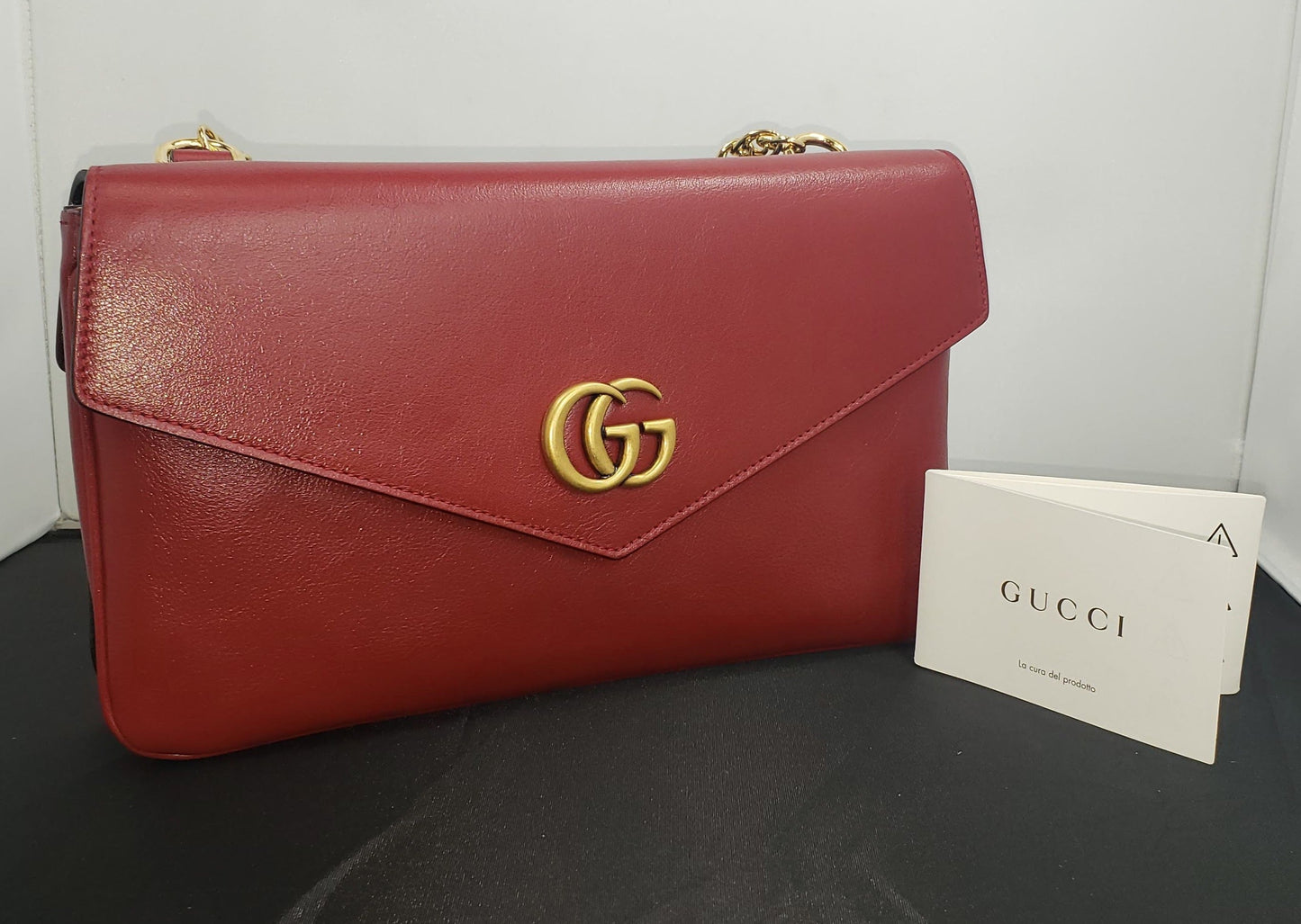 Gucci Thiara Medium Double Envelope Bag Black/Red