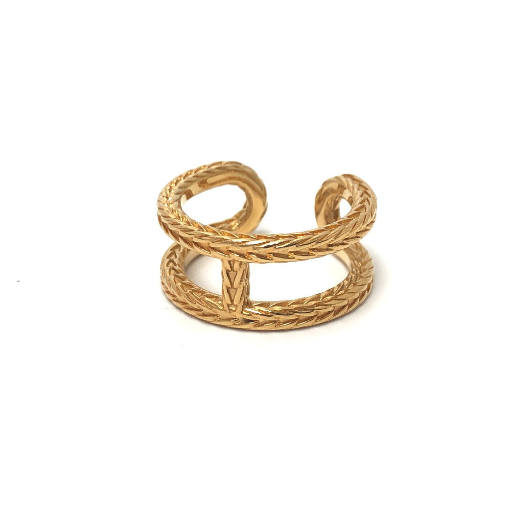 HERMES Ring 18K gold Chene Dunkle Danae 55