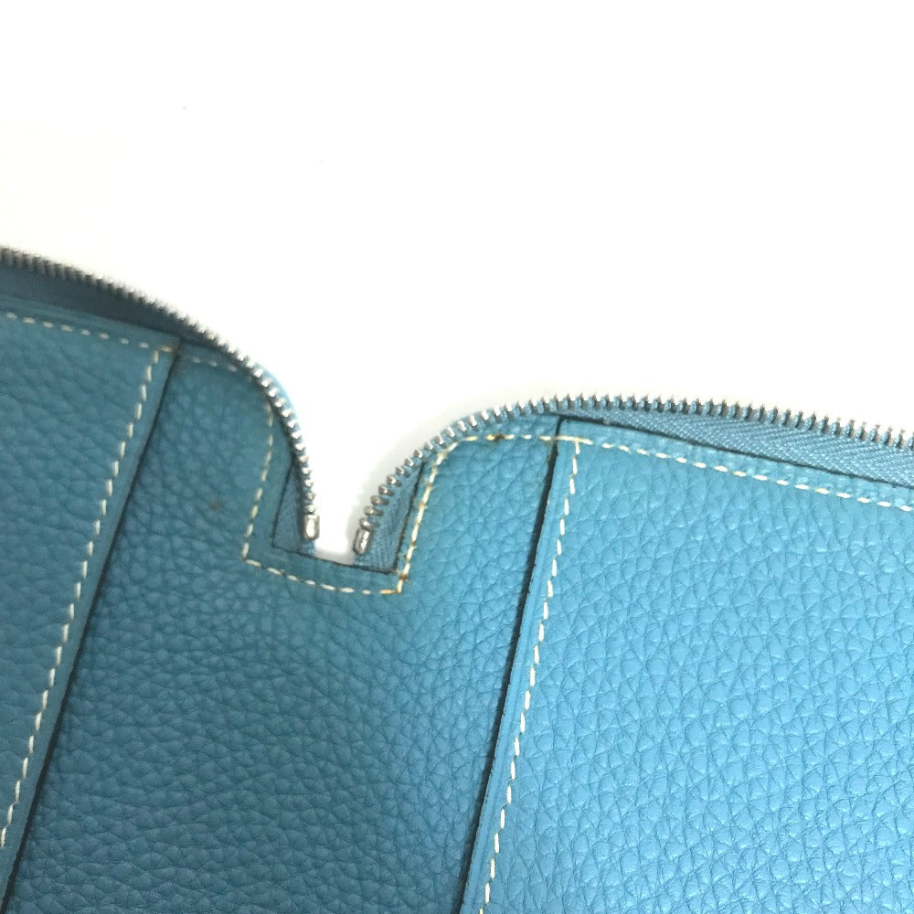 HERMES Pouch leather blue CD DVD case
