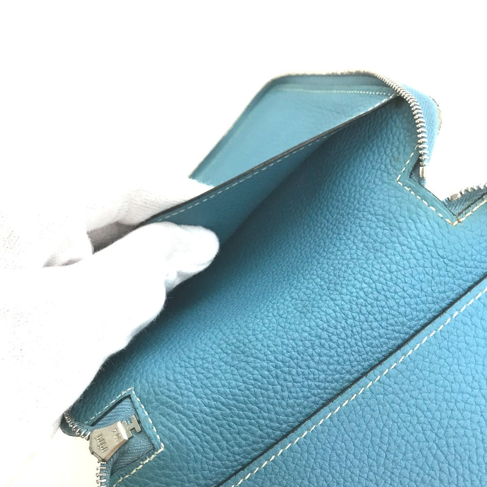 HERMES Pouch leather blue CD DVD case