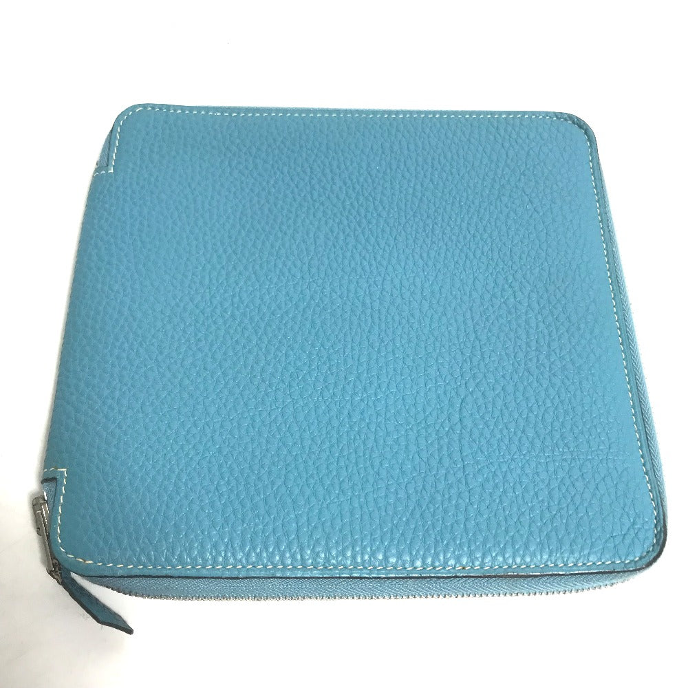 HERMES Pouch leather blue CD DVD case