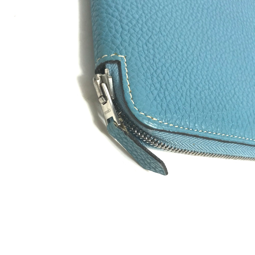 HERMES Pouch leather blue CD DVD case