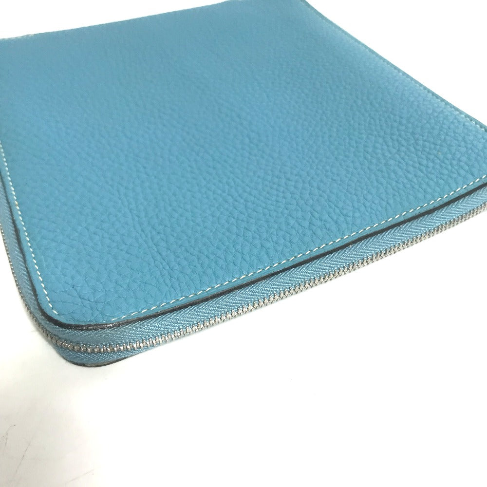 HERMES Pouch leather blue CD DVD case