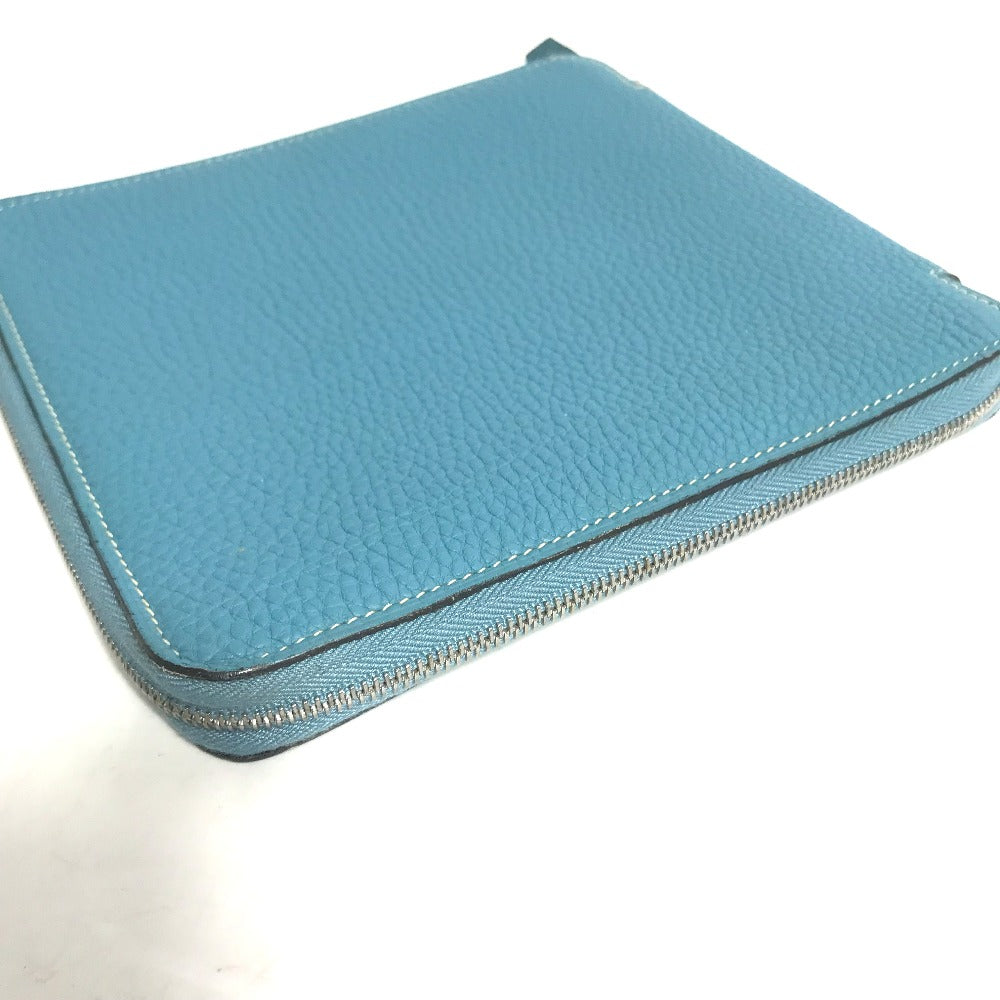 HERMES Pouch leather blue CD DVD case