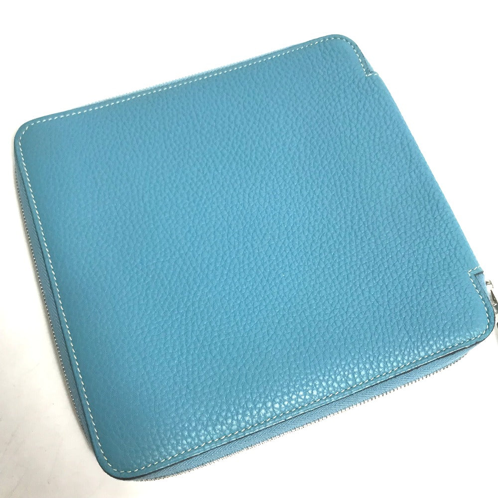 HERMES Pouch leather blue CD DVD case