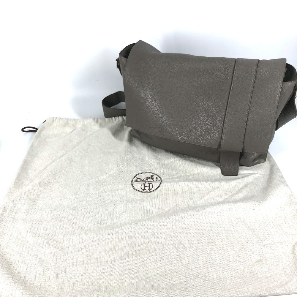HERMES Shoulder Bag Taurillon Clemence gray Crossbody bag Sac Alfred 35 mens Used