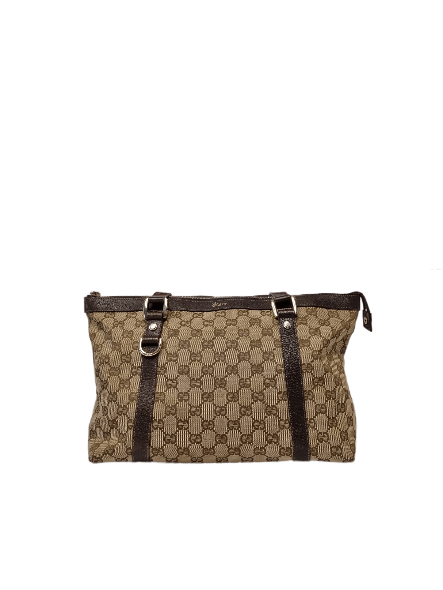 Gucci GG Beige & Dark Brown Jacquard Leather Bag