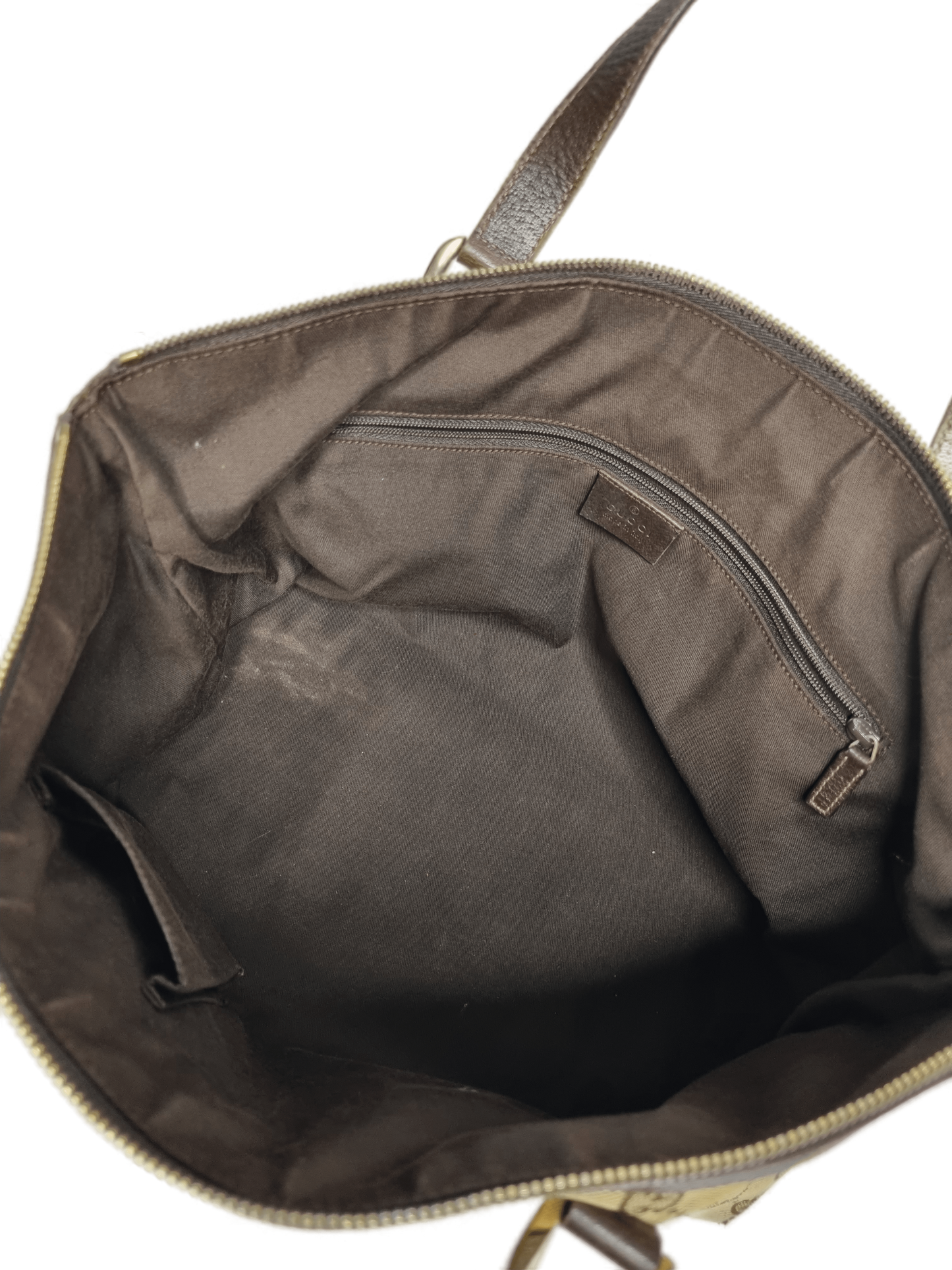 Gucci GG Beige & Dark Brown Jacquard Leather Bag