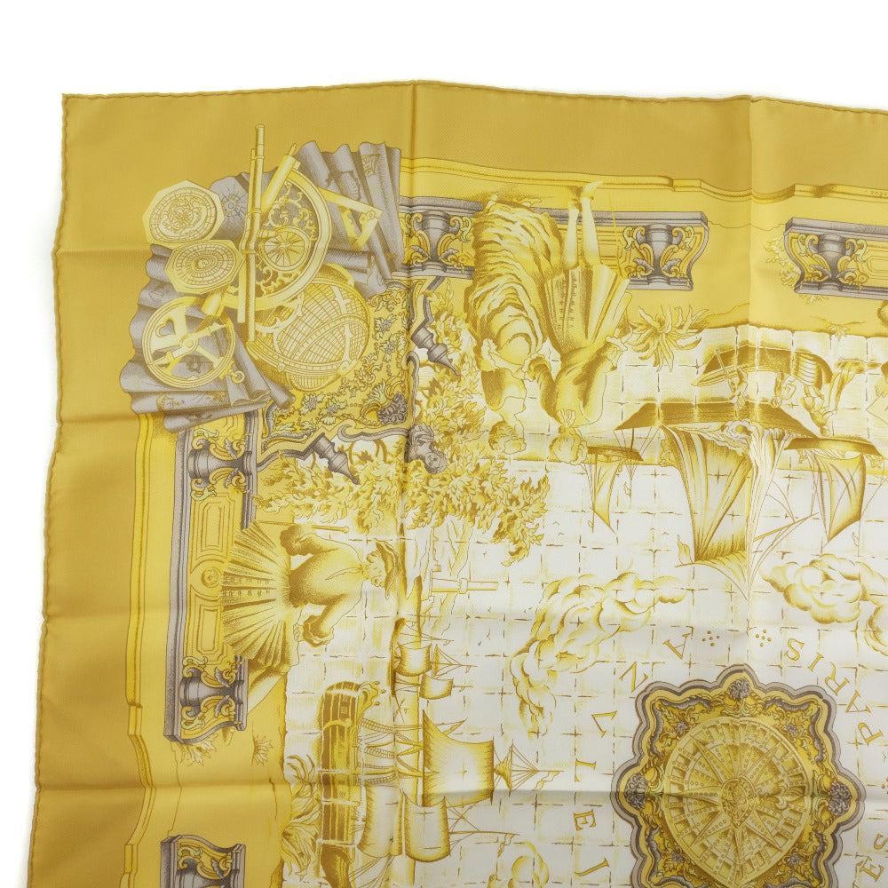HERMES scarf silk gold Carre90 Women Used