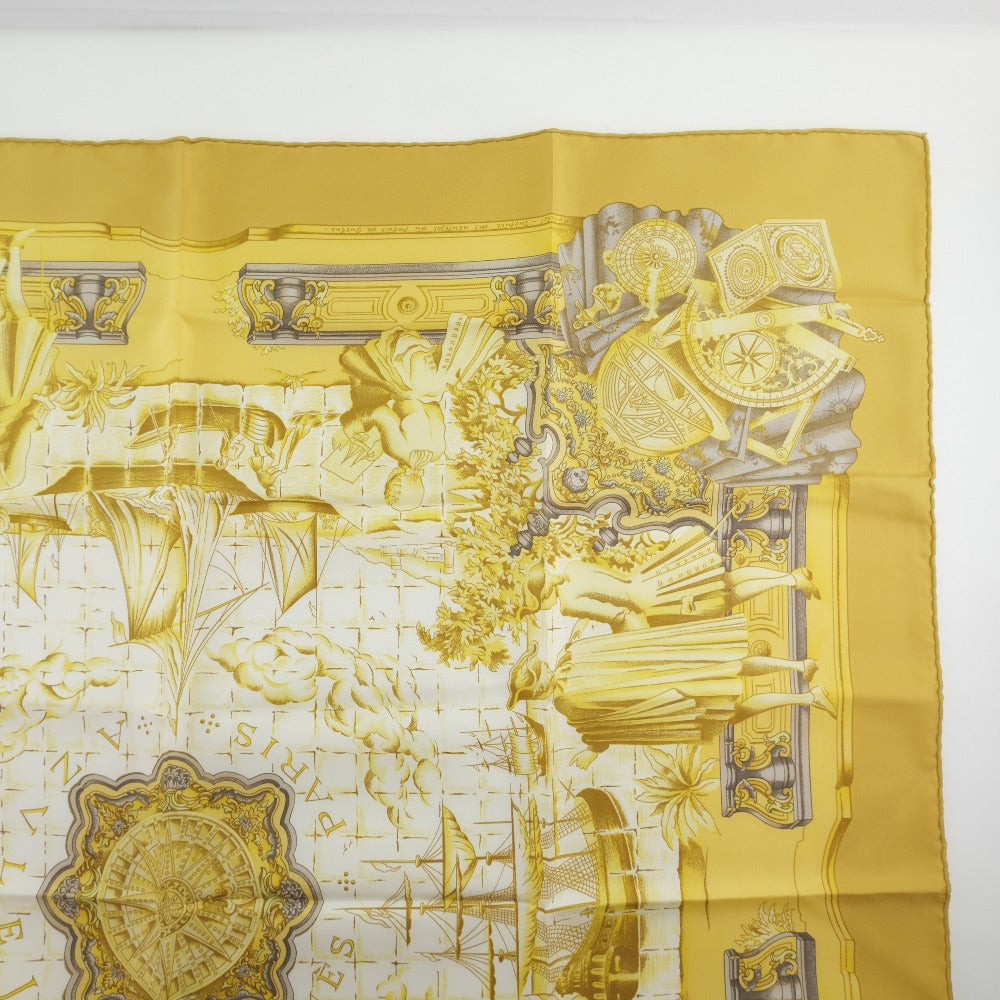 HERMES scarf silk gold Carre90 Women Used