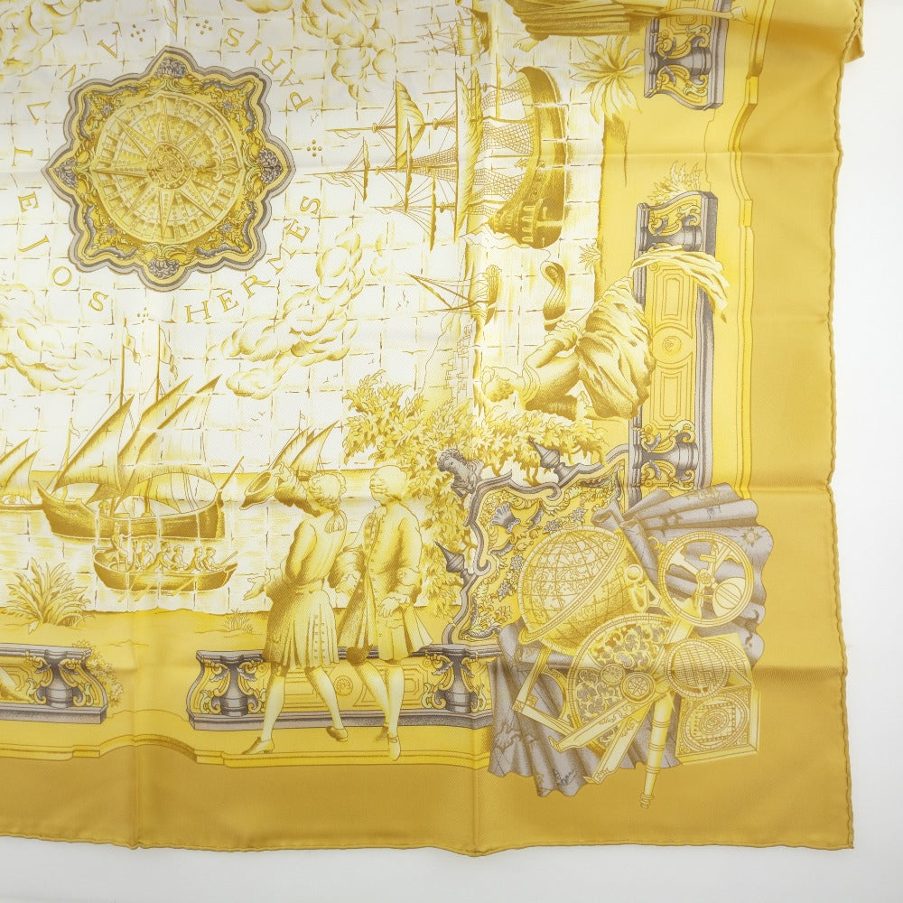 HERMES scarf silk gold Carre90 Women Used