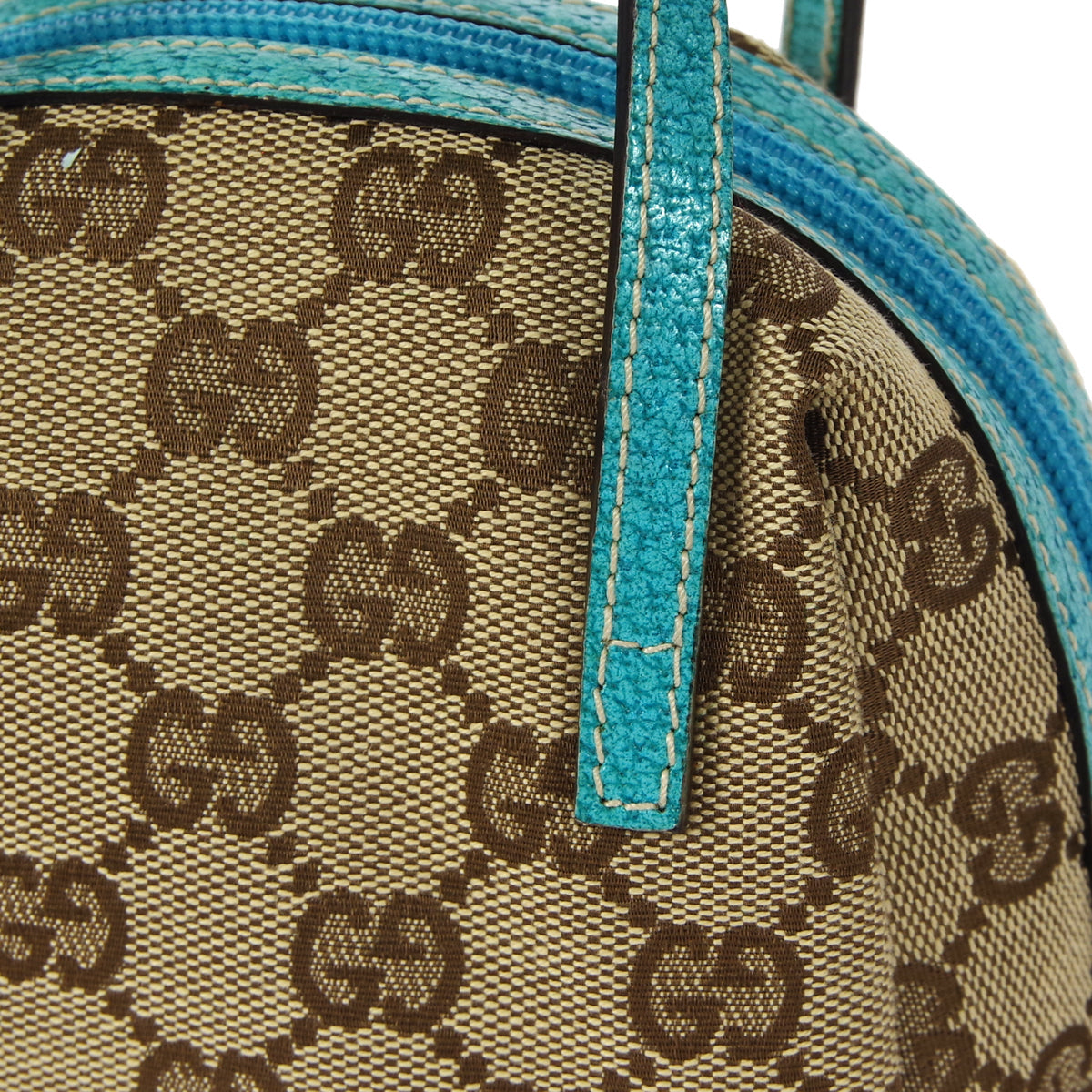 Gucci GG Handbag Blue Beige 57252