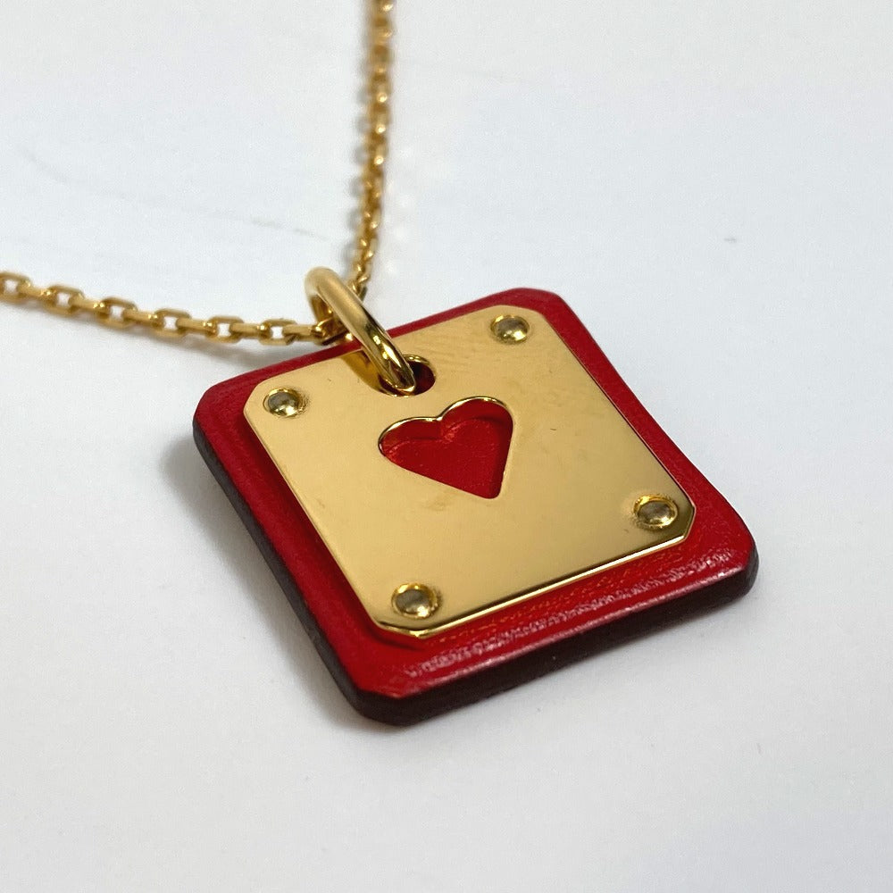 HERMES Necklace metal Red As de Coeur As de Coeur Women Used
