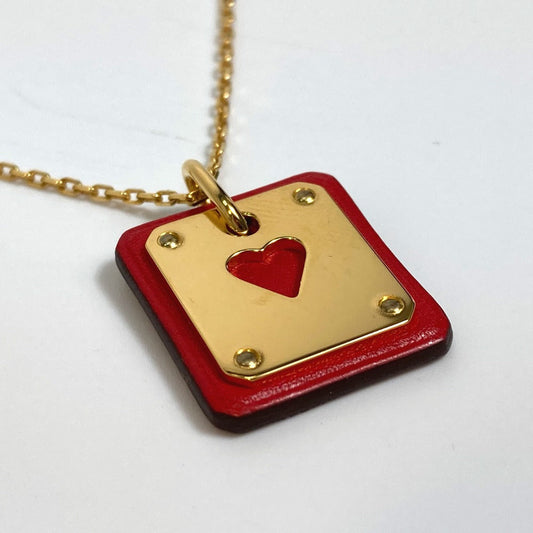 HERMES Necklace metal Red As de Coeur As de Coeur Women Used