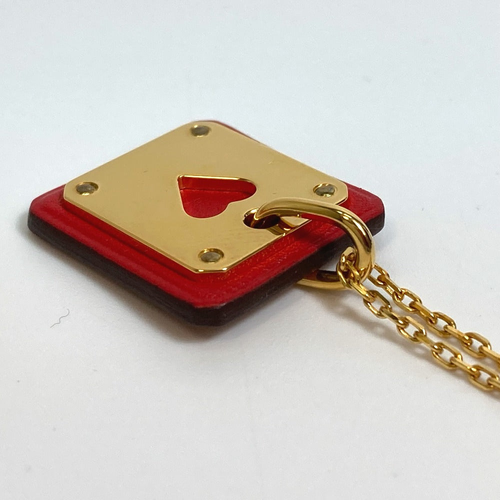 HERMES Necklace metal Red As de Coeur As de Coeur Women Used