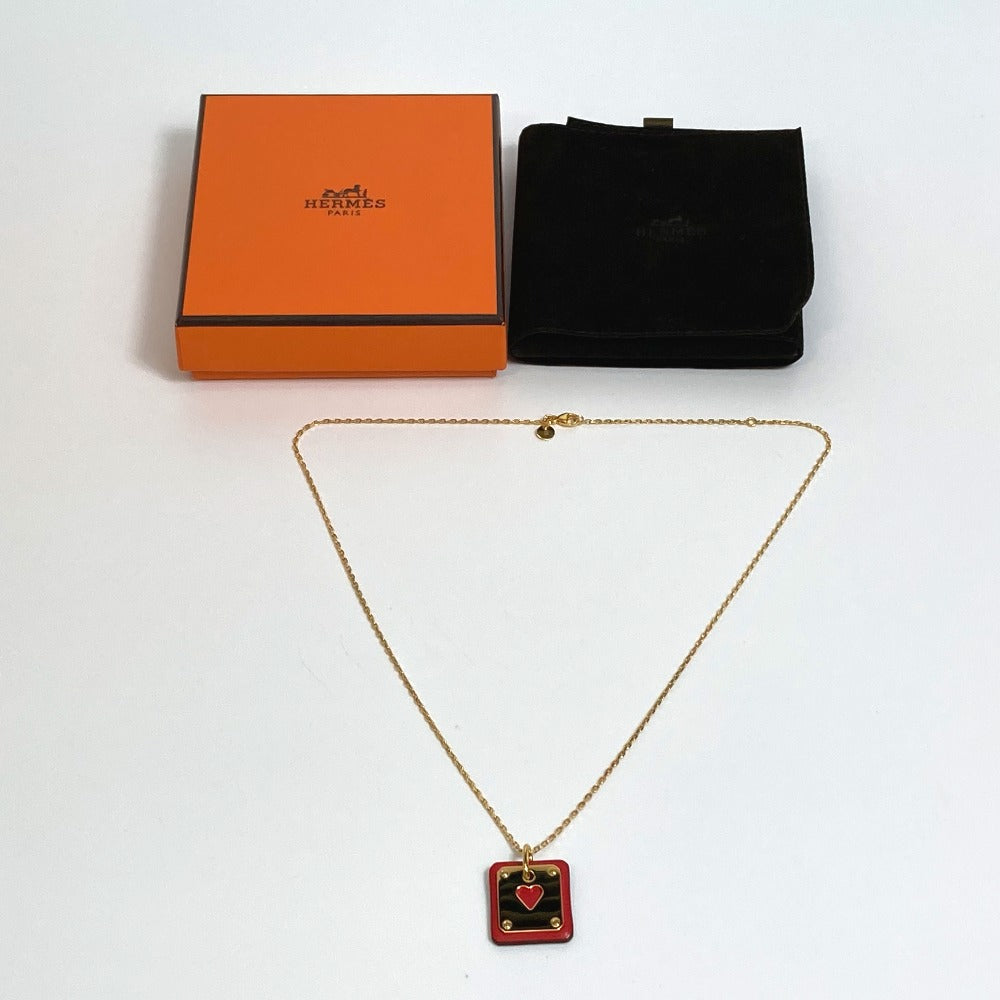 HERMES Necklace metal Red As de Coeur As de Coeur Women Used