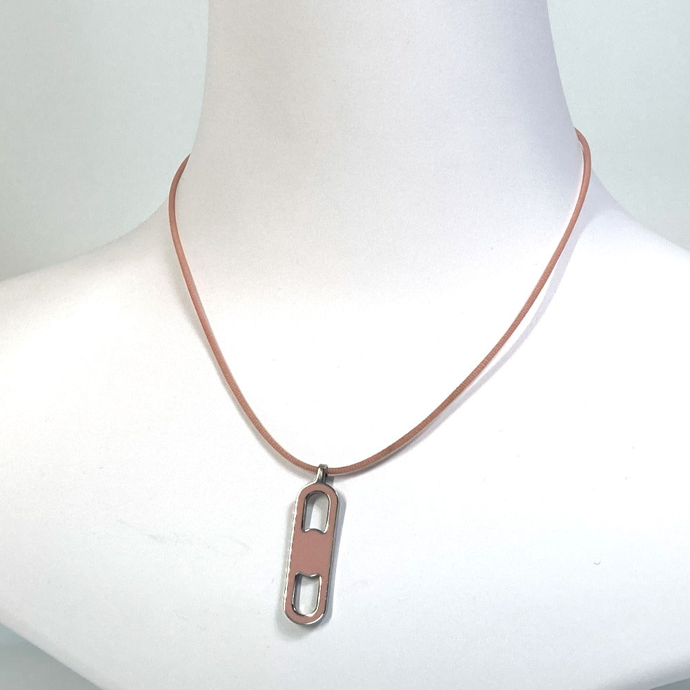 HERMES Necklace metal Pink x Silver Accessories Mailon Women Used