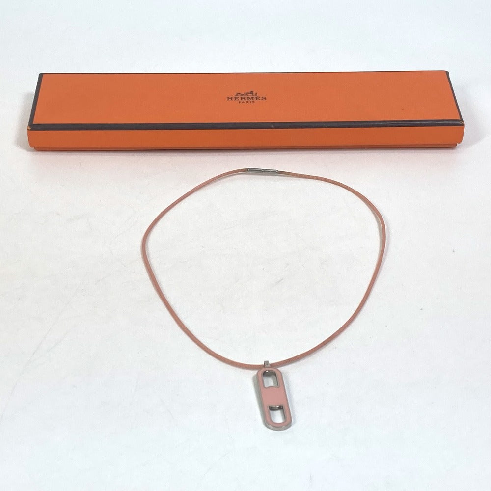HERMES Necklace metal Pink x Silver Accessories Mailon Women Used
