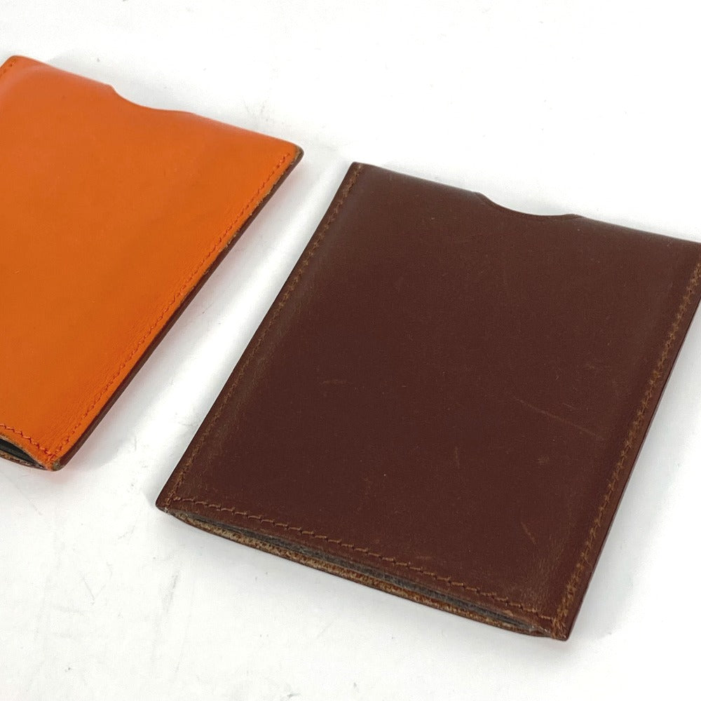 HERMES Interior other leather Orange Interior Card Case Lamped Posh Card Light