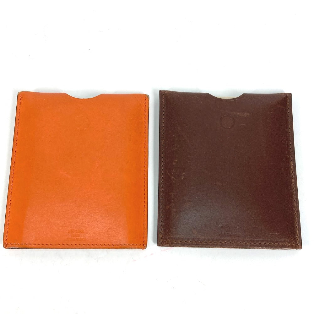 HERMES Interior other leather Orange Interior Card Case Lamped Posh Card Light