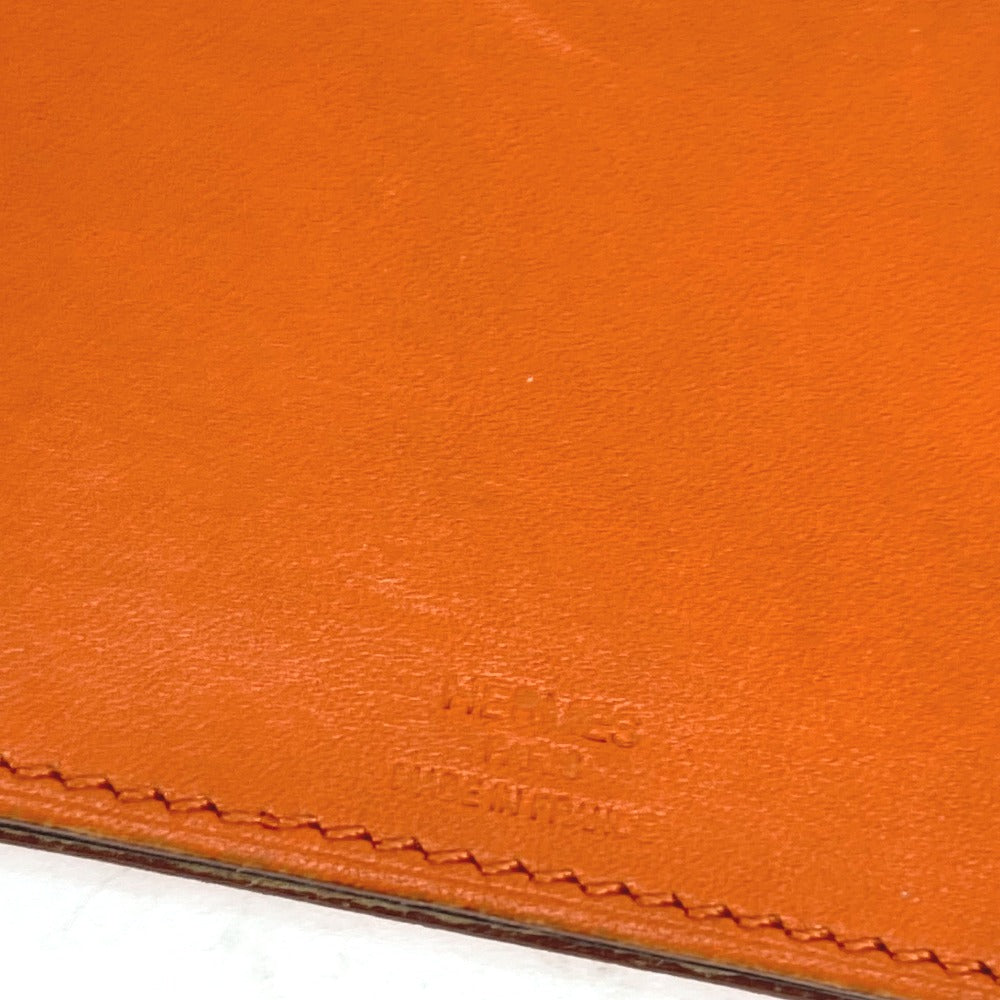 HERMES Interior other leather Orange Interior Card Case Lamped Posh Card Light