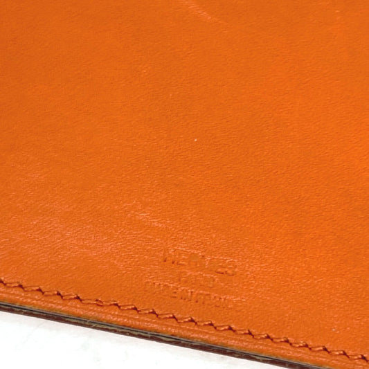 HERMES Interior other leather Orange Interior Card Case Lamped Posh Card Light