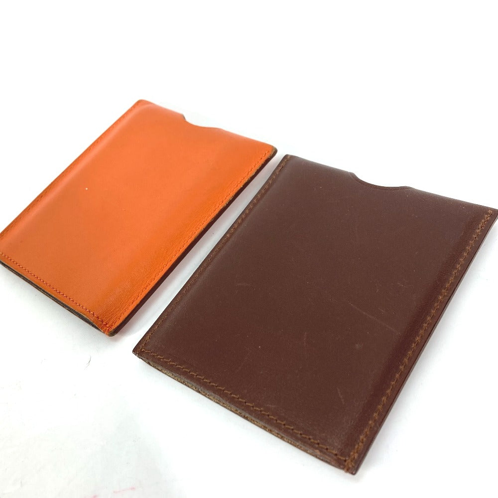 HERMES Interior other leather Orange Interior Card Case Lamped Posh Card Light