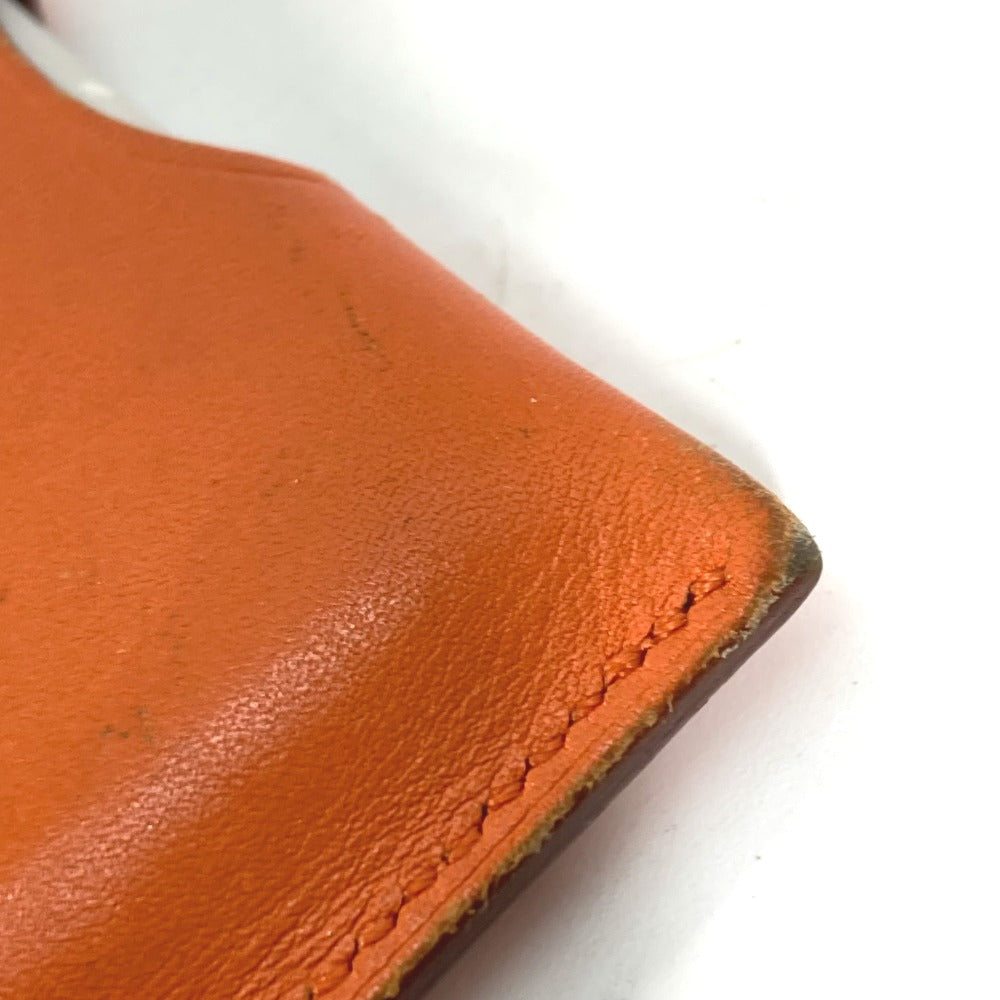 HERMES Interior other leather Orange Interior Card Case Lamped Posh Card Light