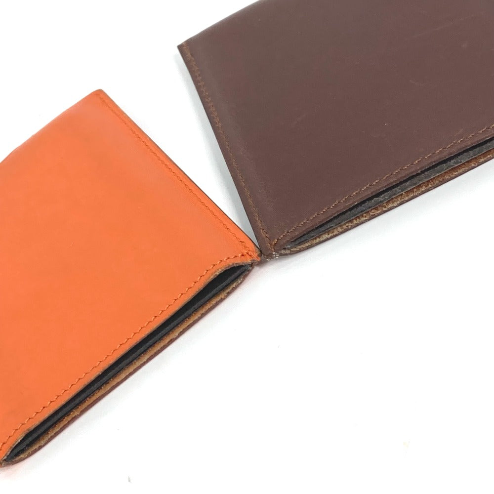 HERMES Interior other leather Orange Interior Card Case Lamped Posh Card Light