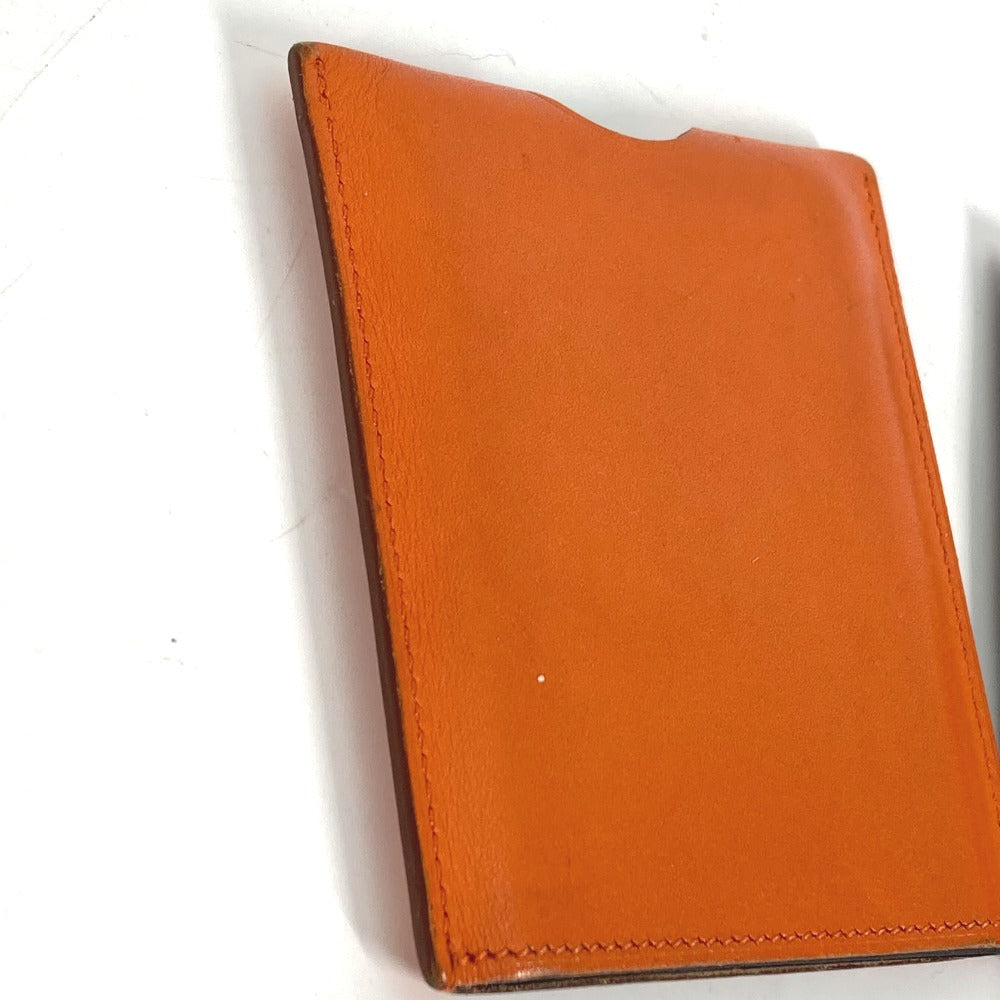 HERMES Interior other leather Orange Interior Card Case Lamped Posh Card Light