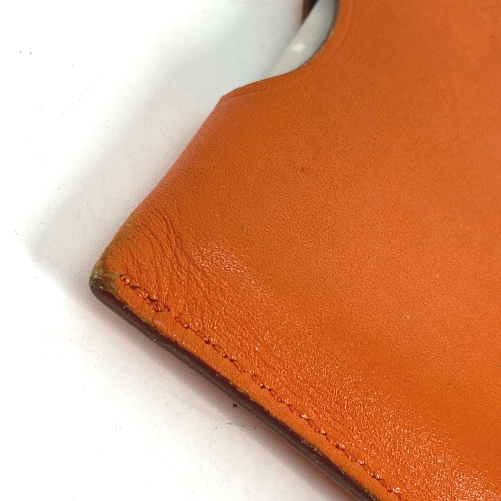 HERMES Interior other leather Orange Interior Card Case Lamped Posh Card Light