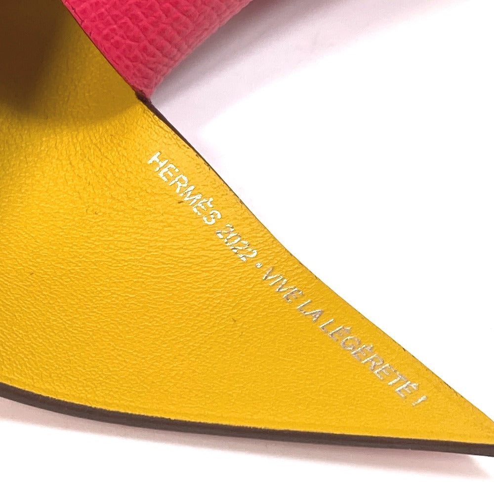 HERMES object Epsom, Wood Pink / yellow interior windmill petit H