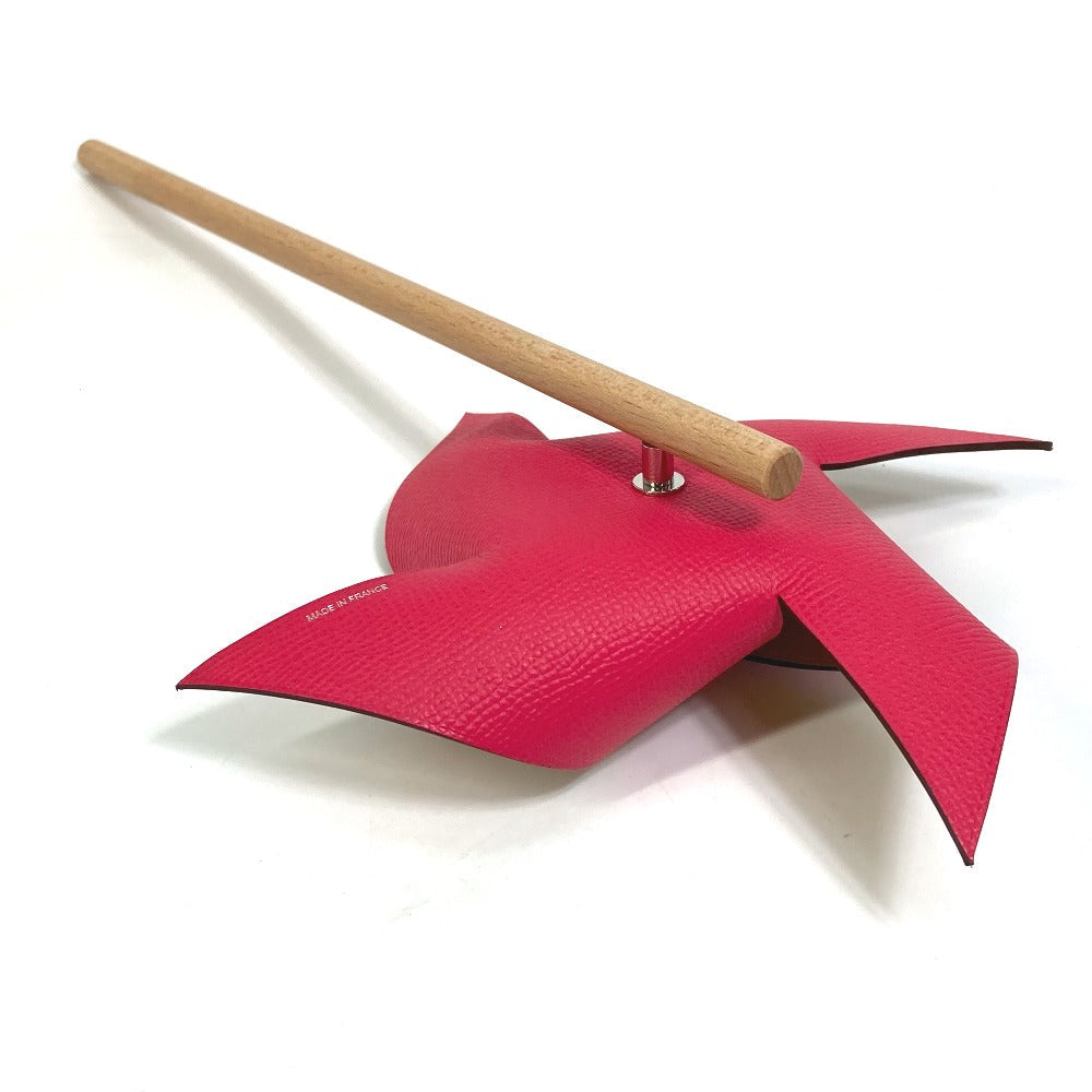 HERMES object Epsom, Wood Pink / yellow interior windmill petit H